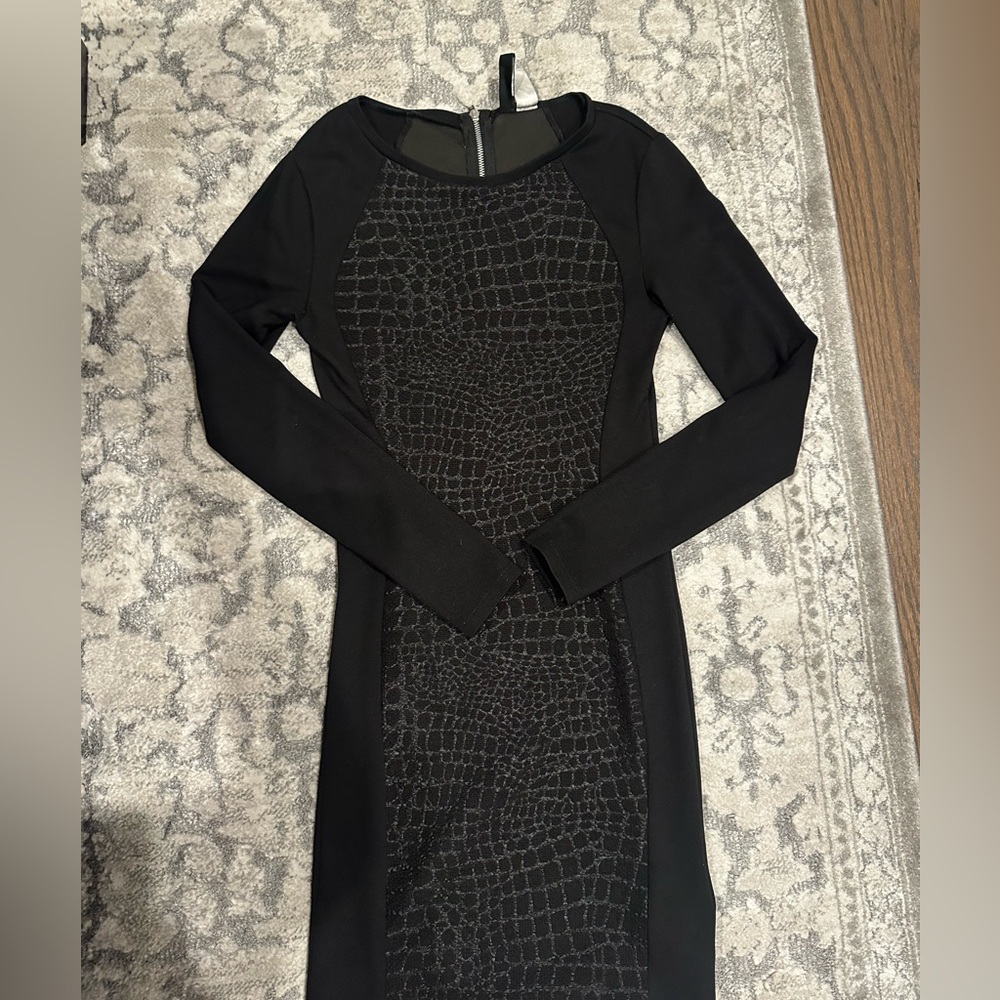 Hm Aligator Black bodycon dress